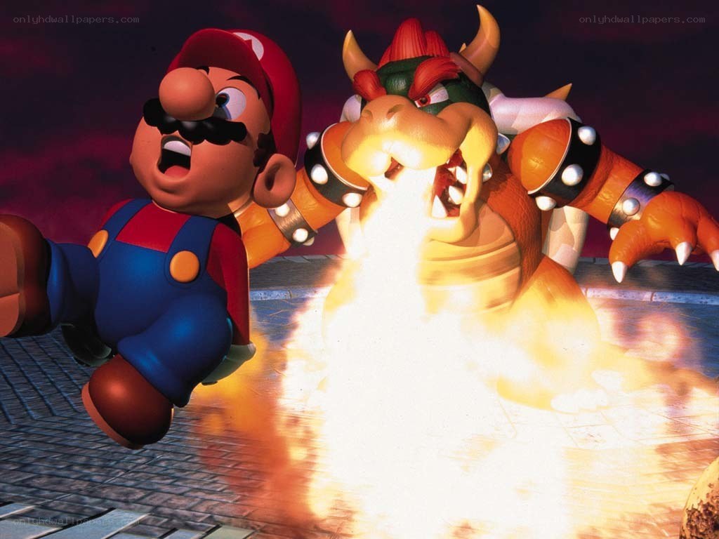 Mario vs Bowser fire breath