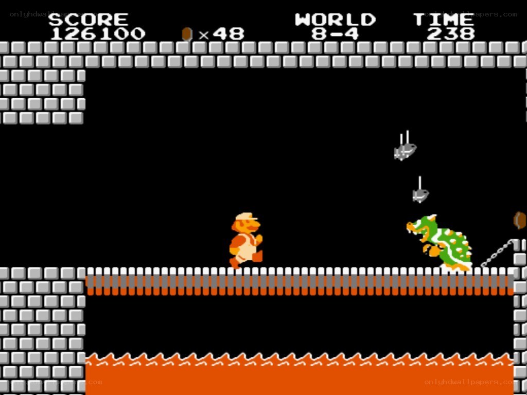 Mario vs Bowser in World 8-4