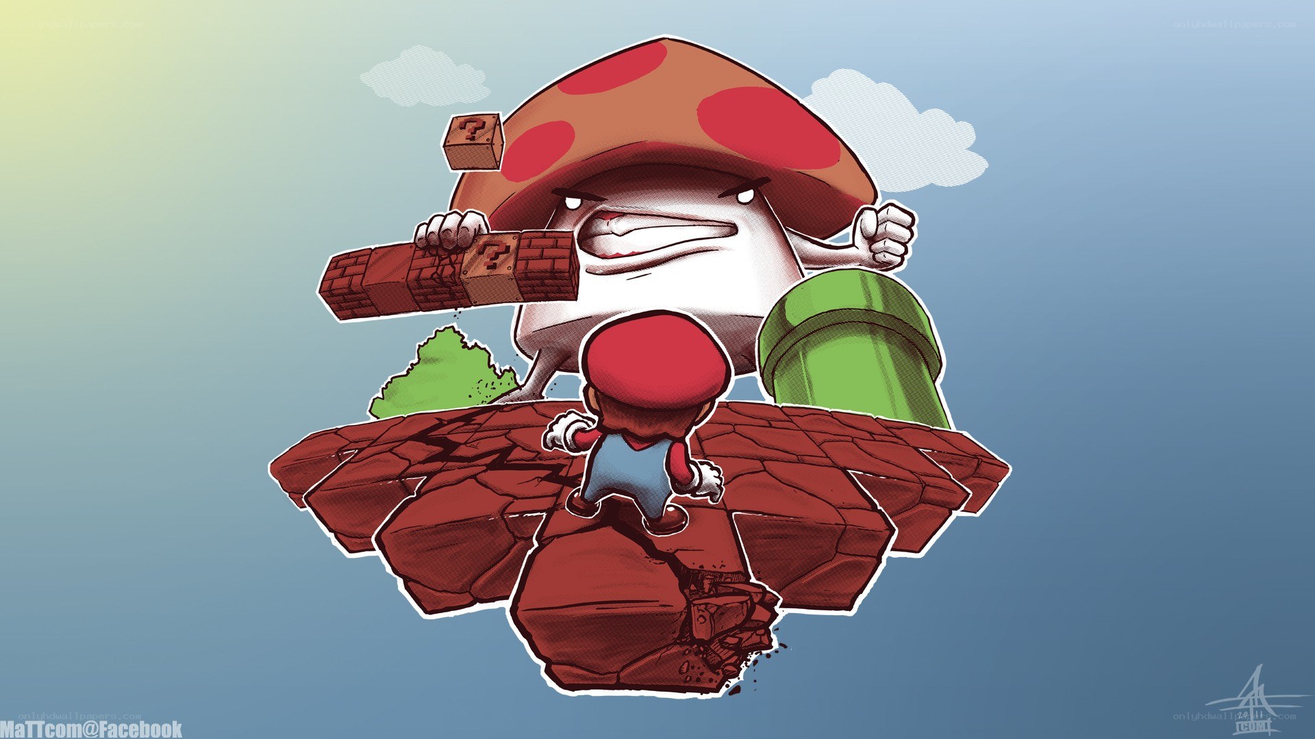 Mario vs. giant mushroom