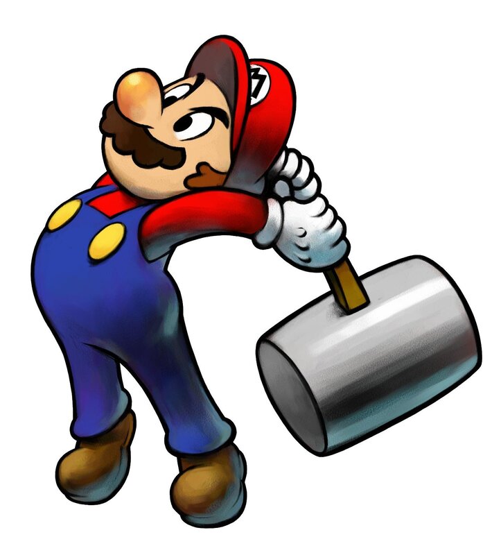 Mario with a hammer