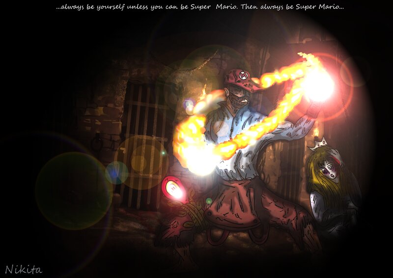 Mario with Fire Breath