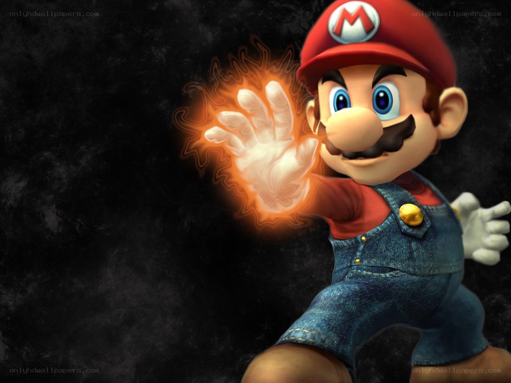 Mario with fire hand