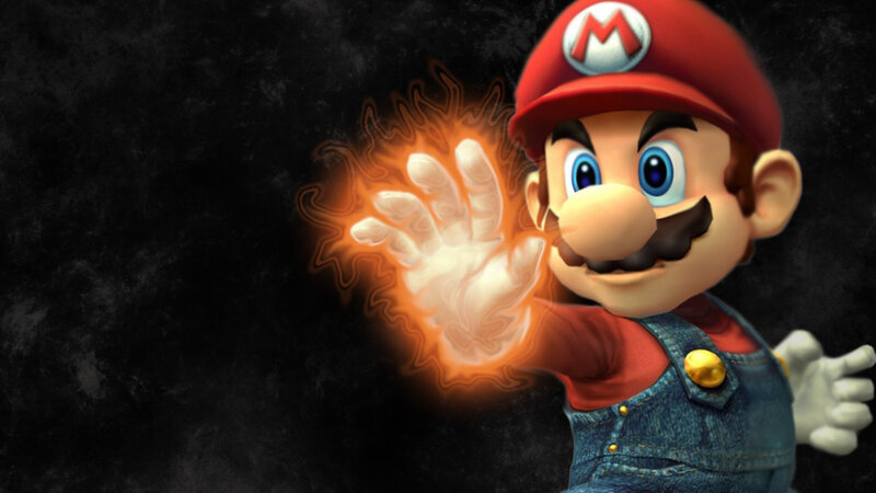 Mario with Fire Hand — Red, Dramatic, 3d Render, Hat