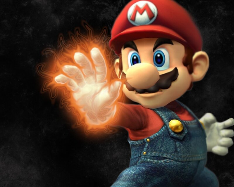 Mario with fire hand