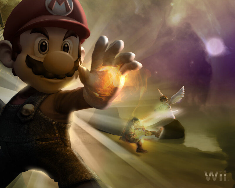 Mario with fire power