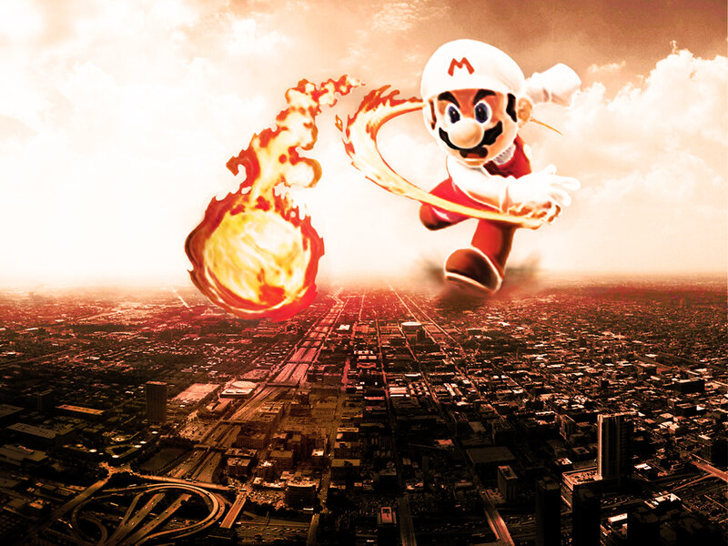 Mario with fire powers