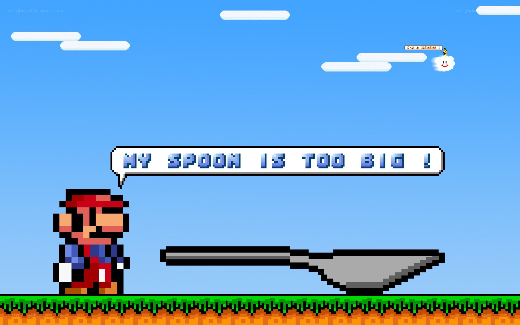 Mario with giant spoon