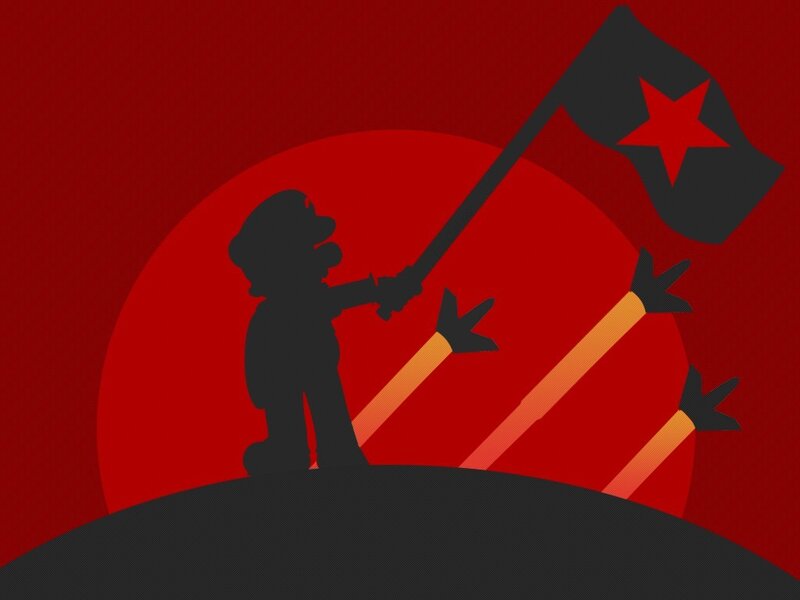 Mario with revolutionary flag