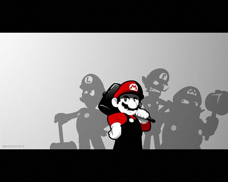 Mario with shadow characters