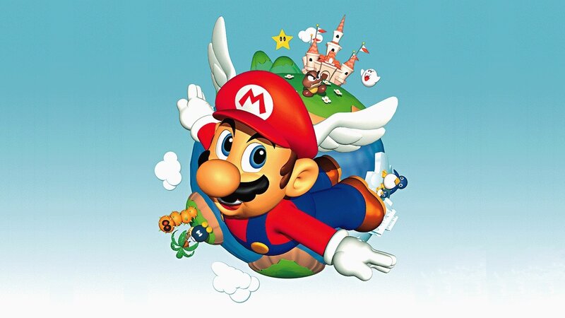 Mario with wings flying