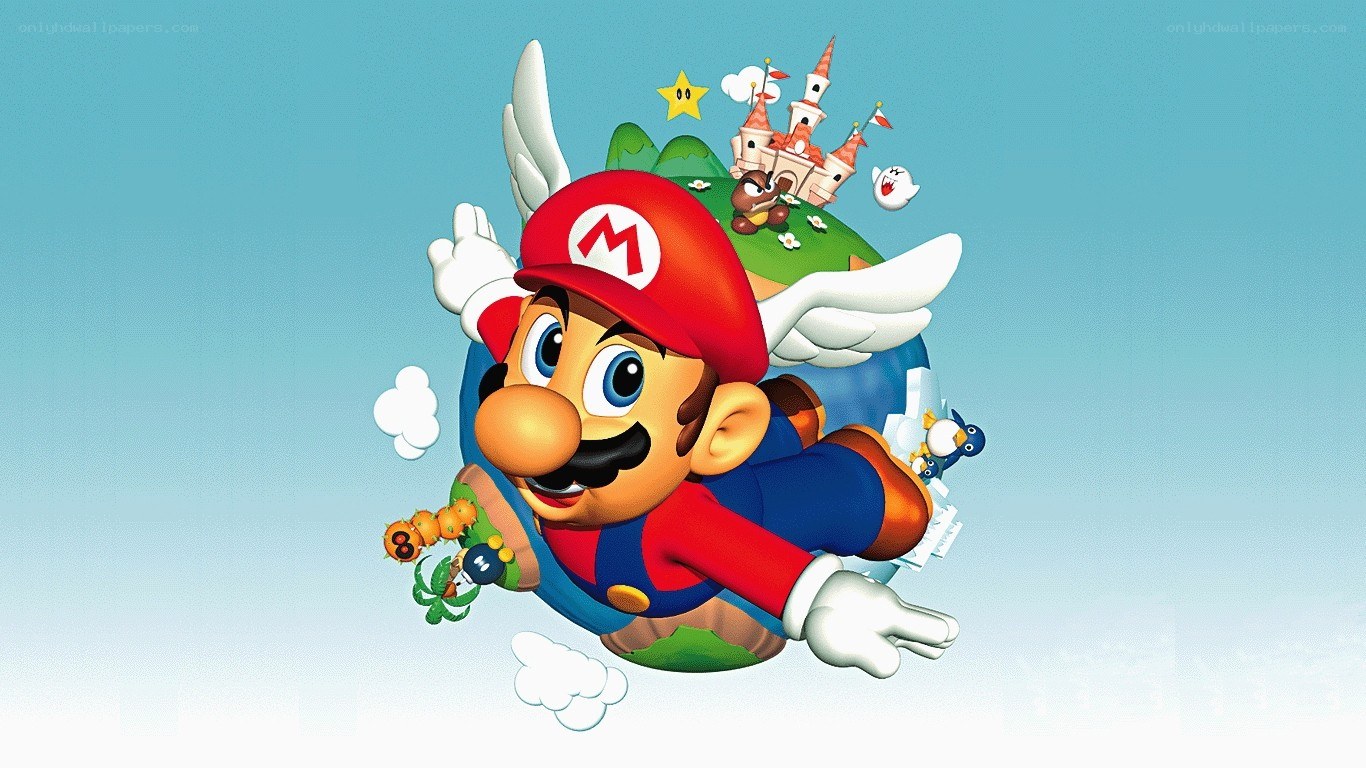 Mario with wings flying