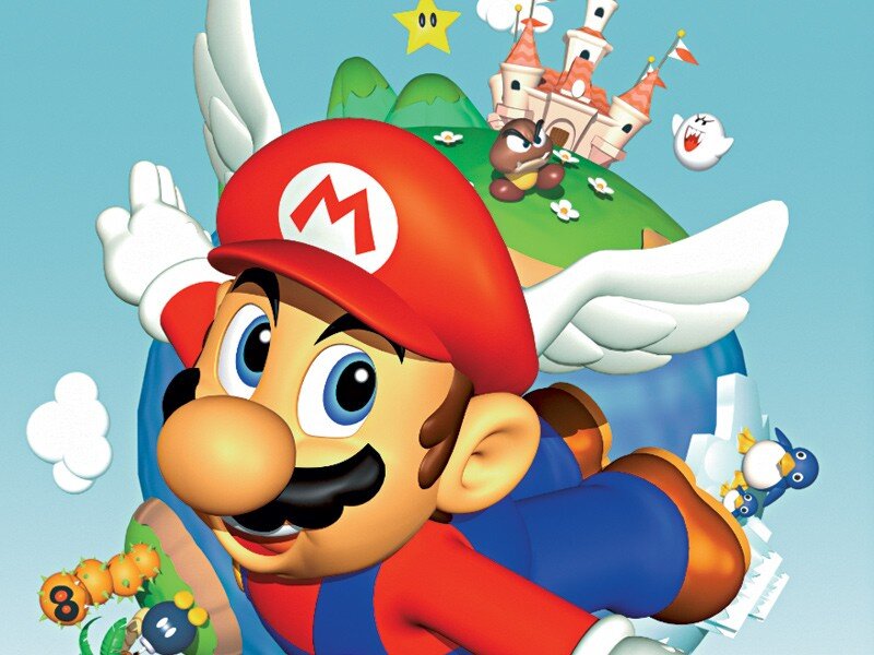 Mario with wings flying