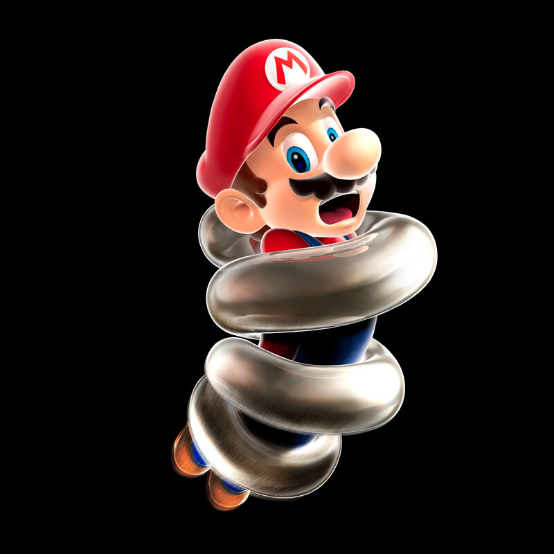Mario wrapped in a metal snake