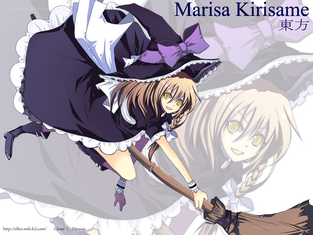 Marisa Kirisame on a broomstick