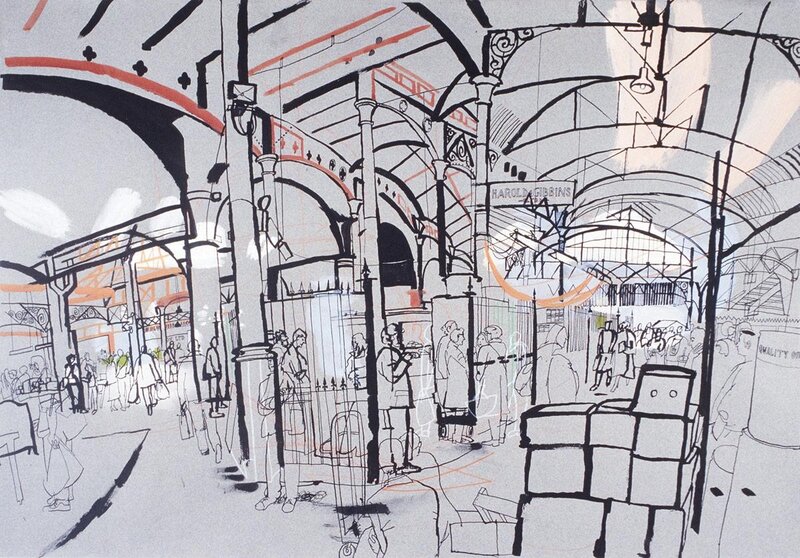 Market hall sketch