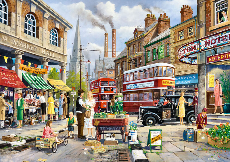 Market Street Scene — Red