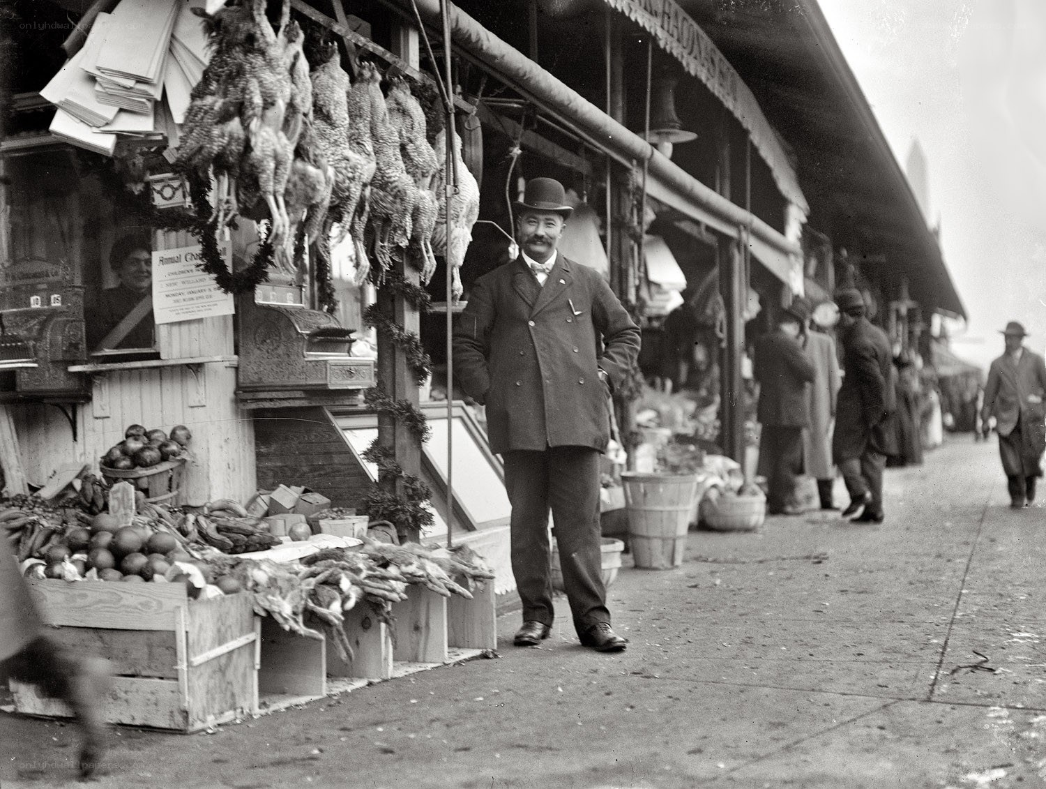 Market vendor with poultry