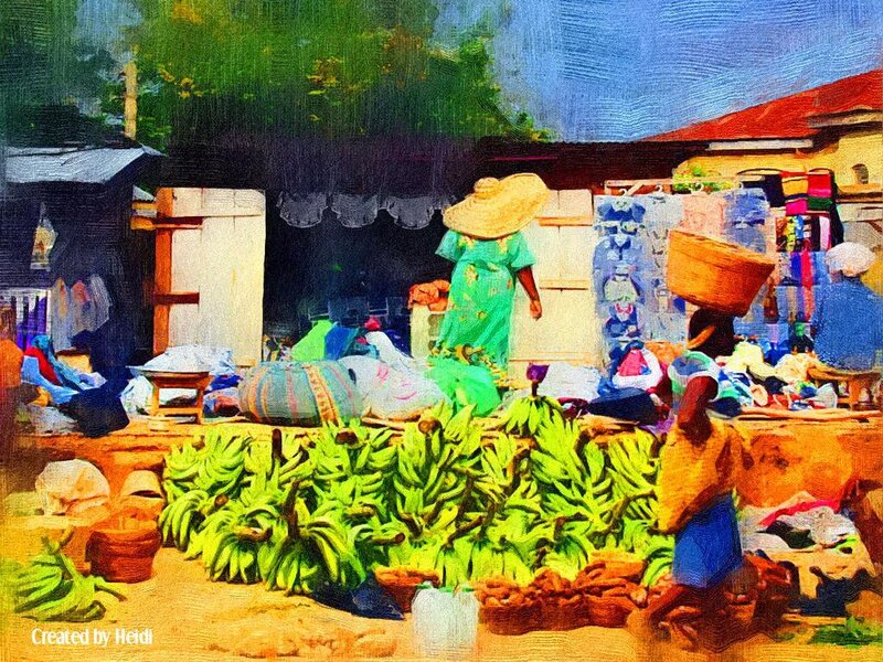 Market Vendors with Bananas