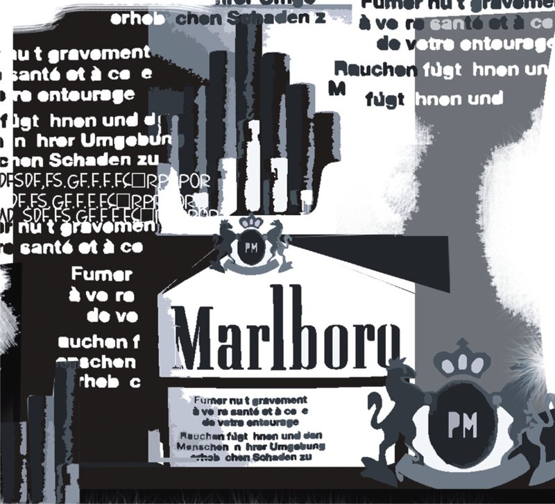 Marlboro cigarette pack collage