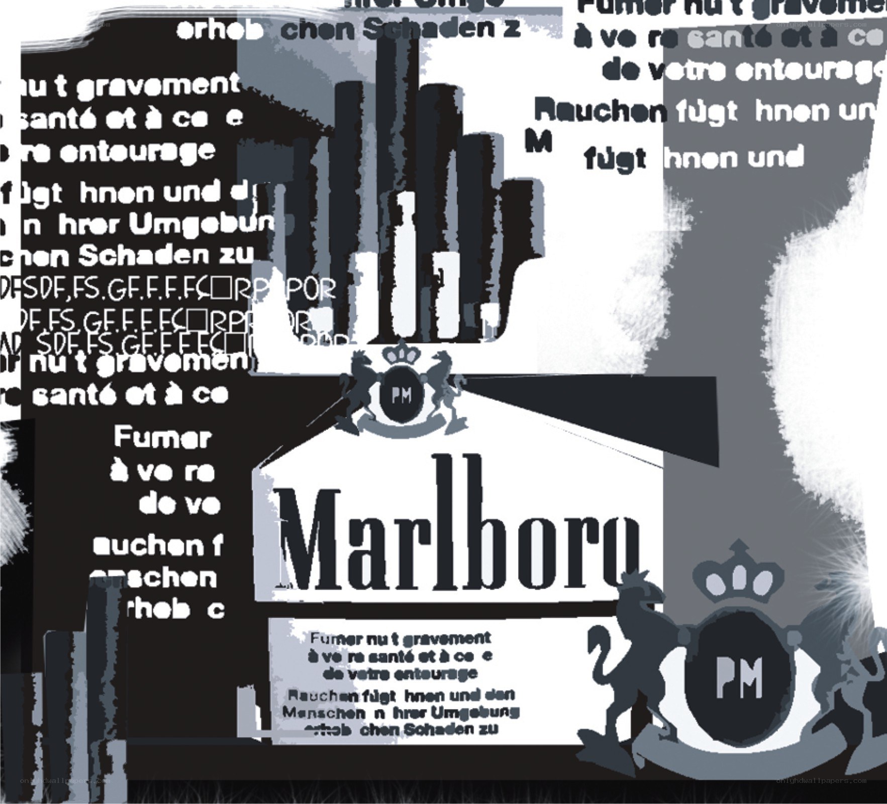 Marlboro cigarette pack collage