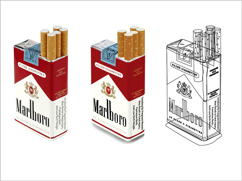 Marlboro cigarette packs