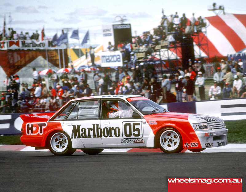 Marlboro racing car on track