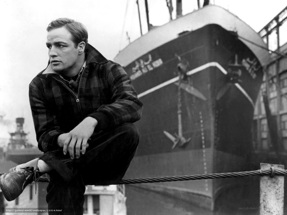 Marlon Brando on a ship
