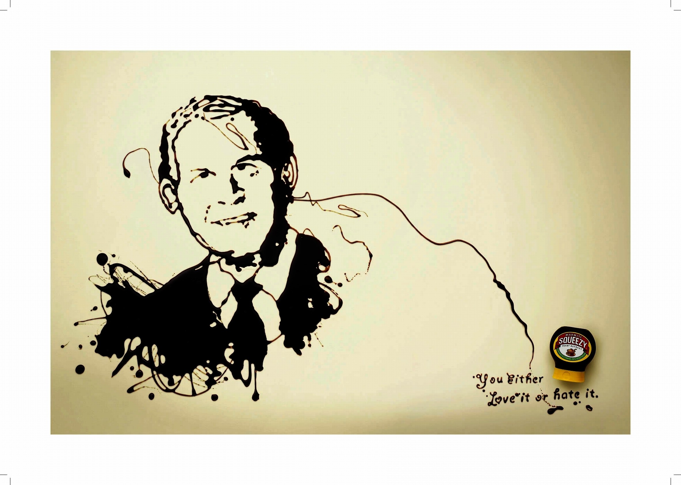 Marmite advertisement with portrait