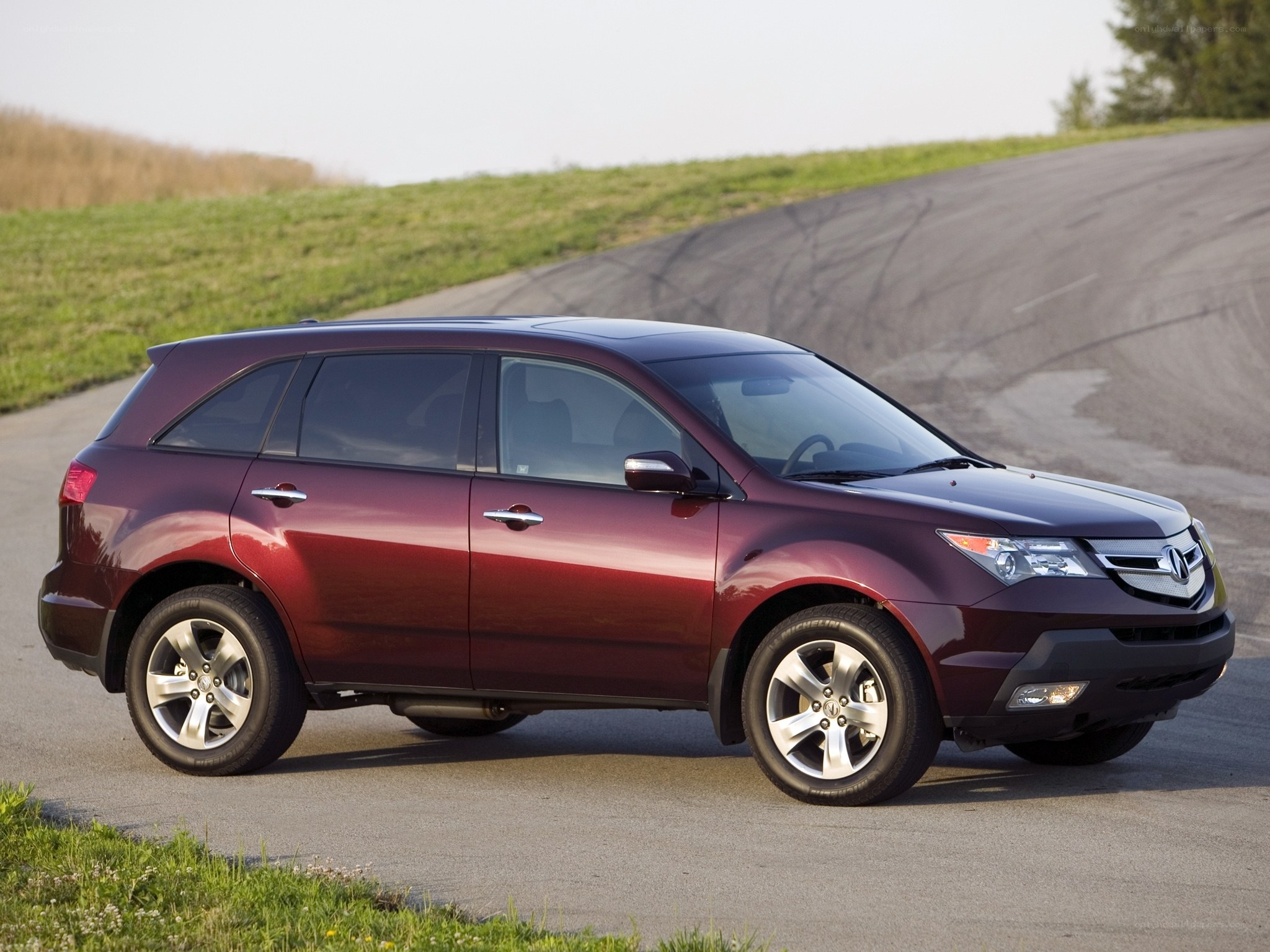 maroon acura mdx suv