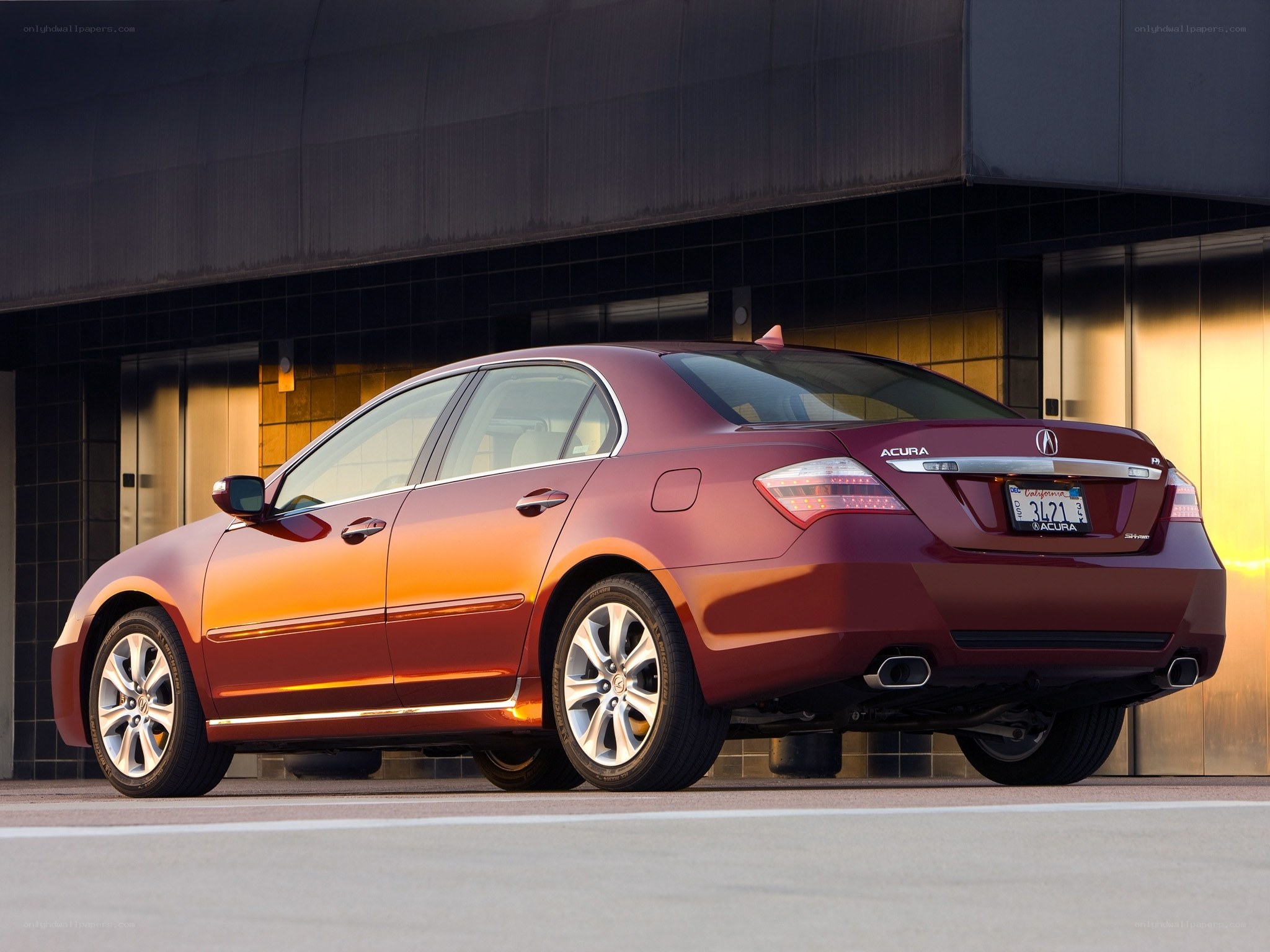 Maroon Acura RL sedan
