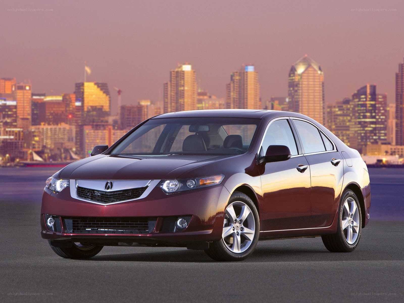 Maroon Acura TL sedan