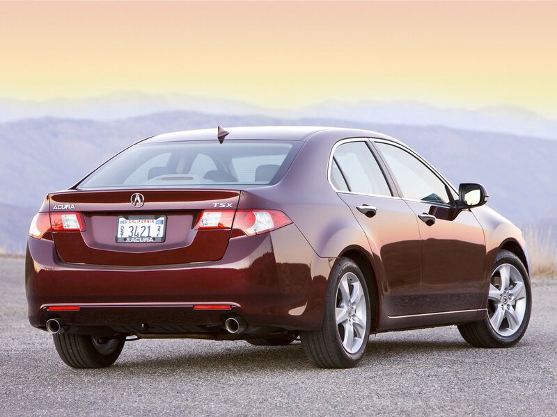Maroon Acura Tsx Sedan — Serene, Sunset