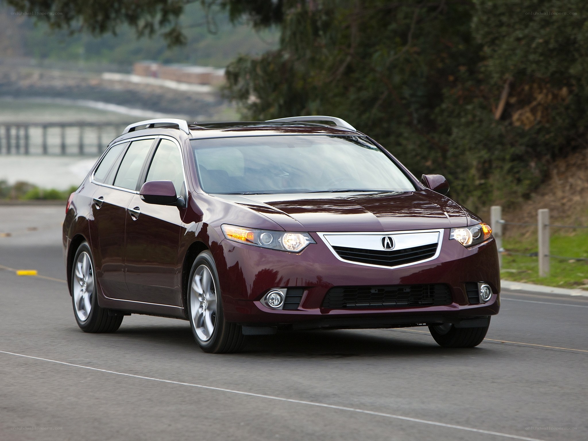 Maroon Acura TSX Wagon