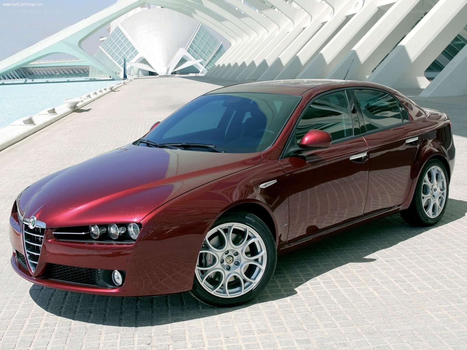 Maroon Alfa Romeo sedan