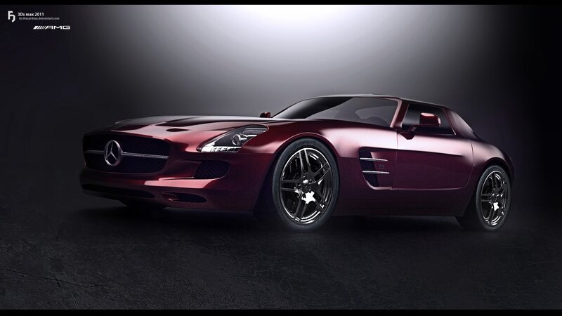 Maroon AMG sports car
