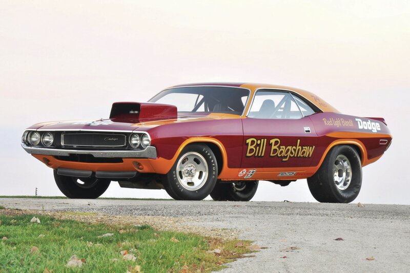 Maroon and Orange Muscle Car