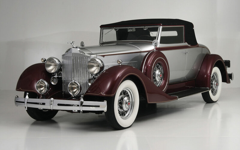 Maroon and Silver Vintage Car
