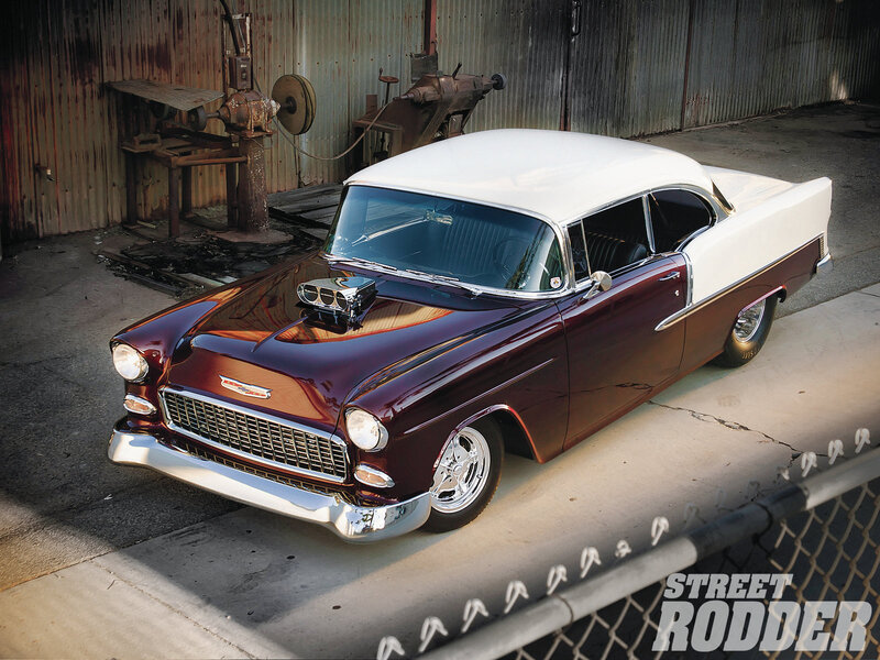 Maroon and White Classic Car