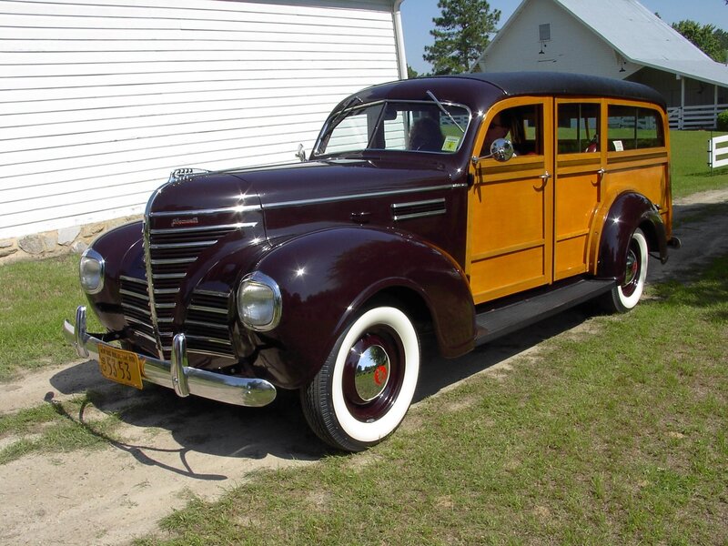 Maroon and Wood Station Wagon