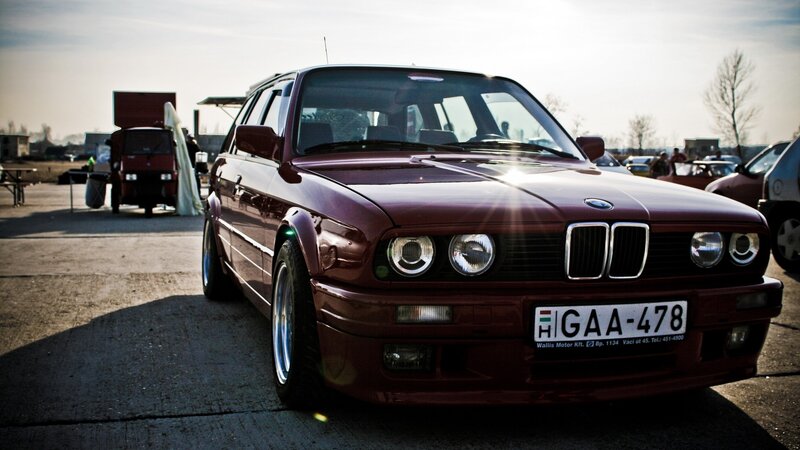 Maroon Bmw Station Wagon — Dramatic, Afternoon, Photograph