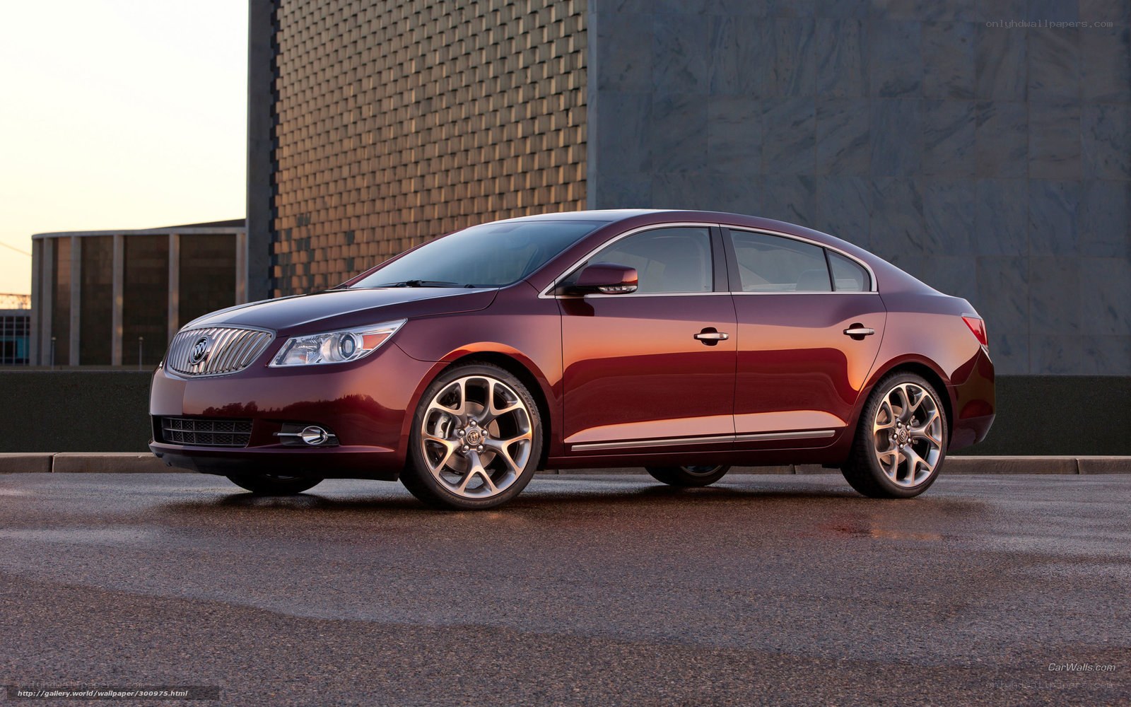 Maroon Buick sedan parked