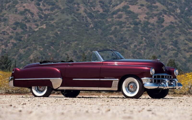 Maroon Cadillac Convertible — Serene, Afternoon