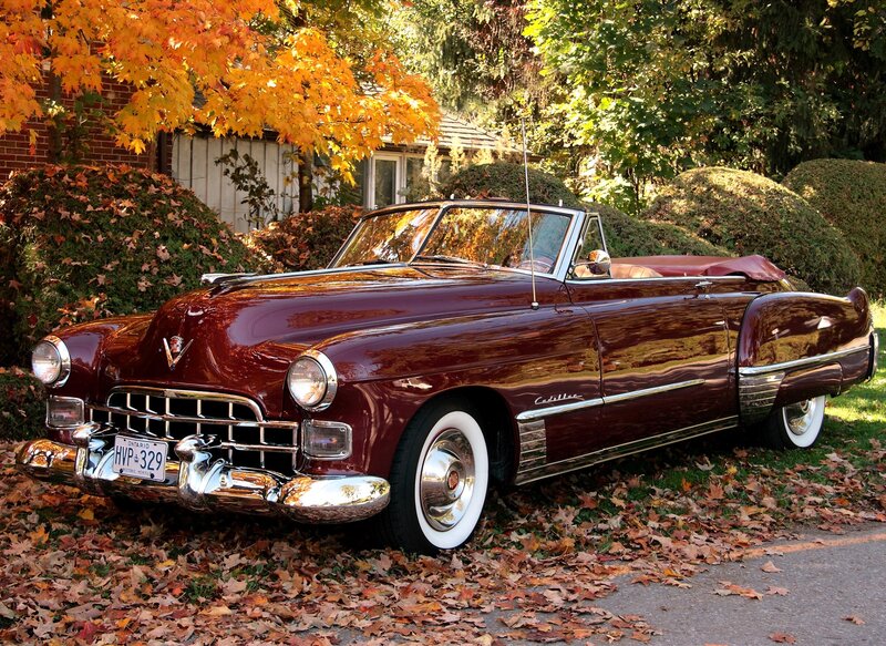 Maroon Cadillac Convertible