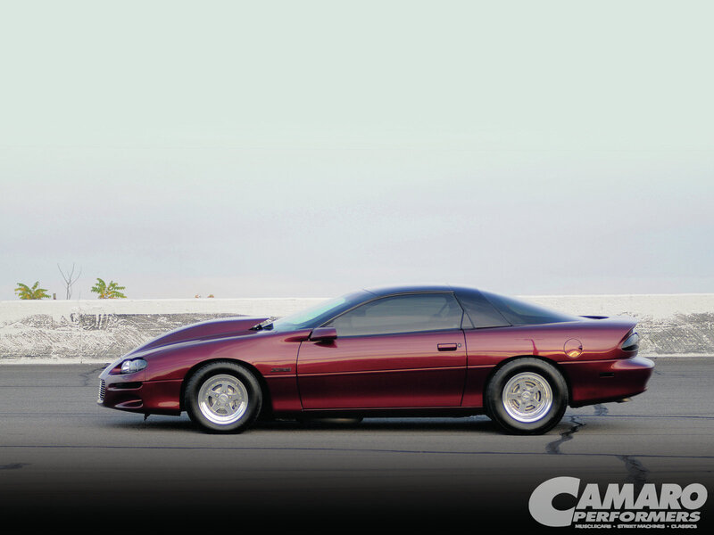 Maroon Camaro Car