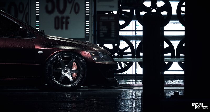Maroon Car in Garage
