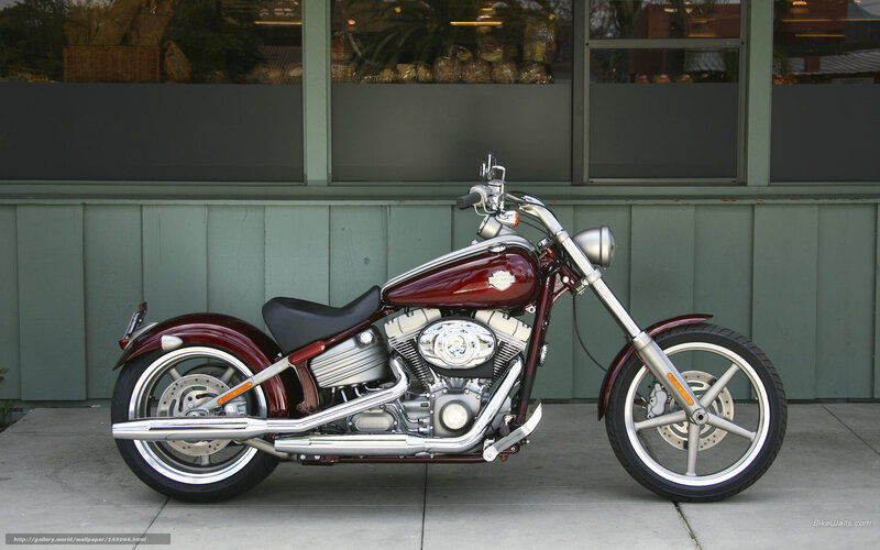 Maroon Chopper Motorcycle — Calm, Afternoon