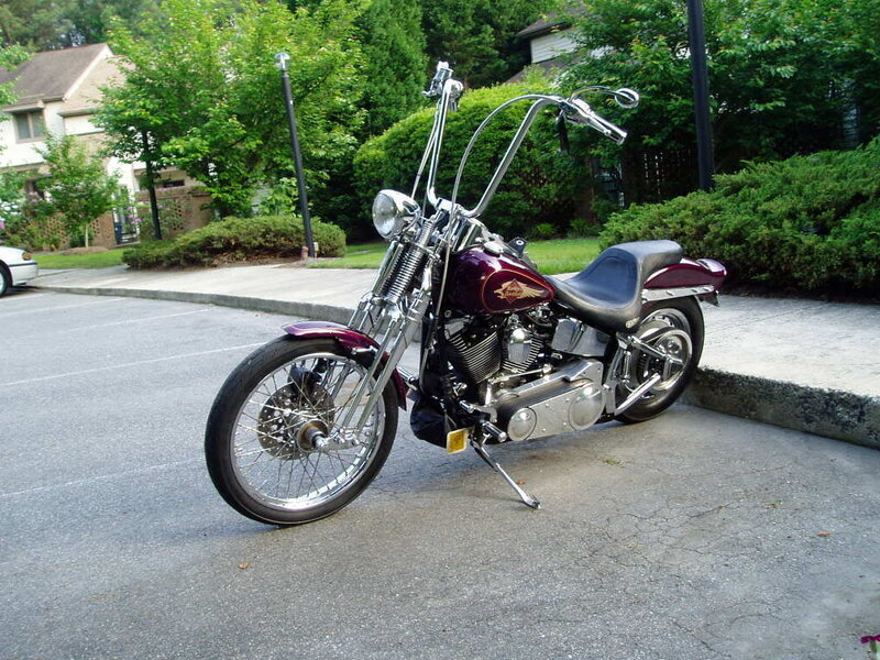 Maroon Chopper Motorcycle — Calm