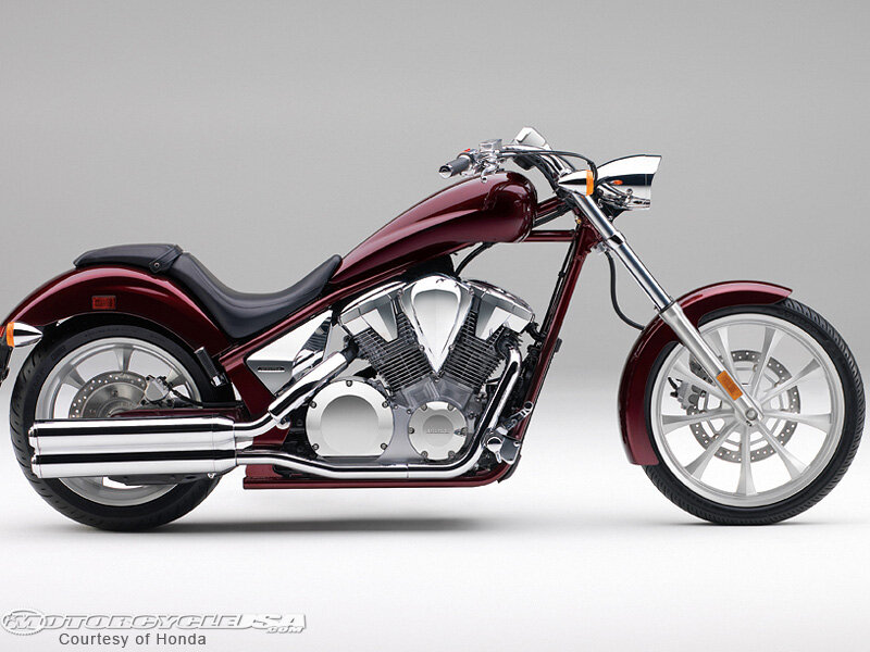 Maroon Chopper Motorcycle — Neutral