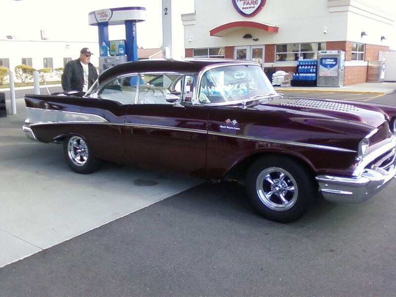 Maroon Classic Car — Calm, Afternoon, Photograph, Man