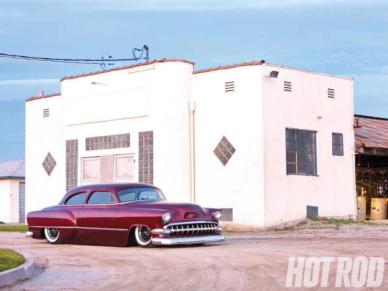 Maroon Classic Car — Calm, Sunset